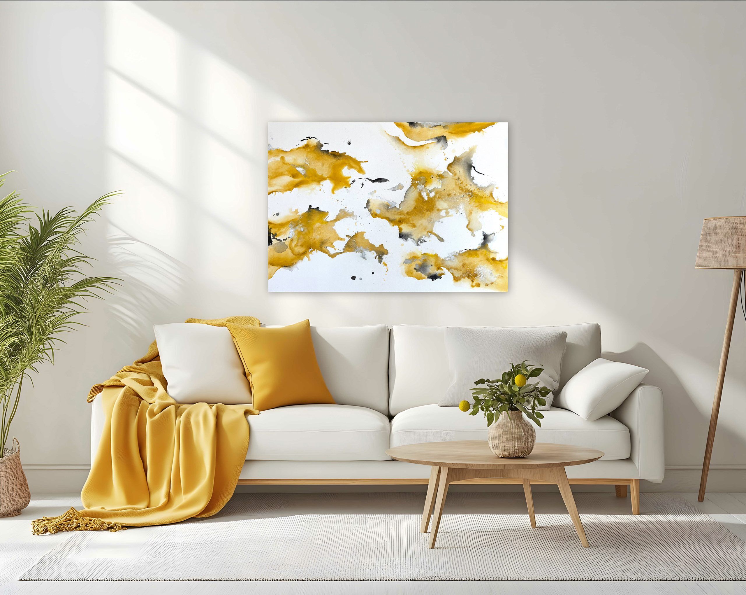 Mustard Abstract - Watercolour